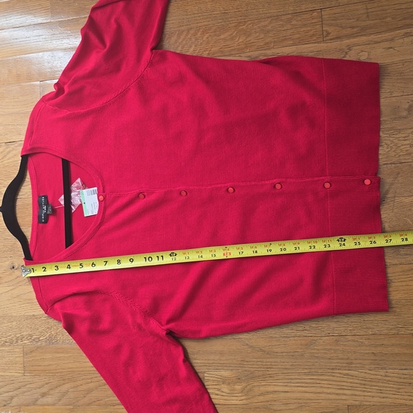 SIMPLY STYLED BRAND WOMEN'S MISSY SIZE RED FRONT BUTTON CARDIGAN SIZE XL - Picture 10 of 15